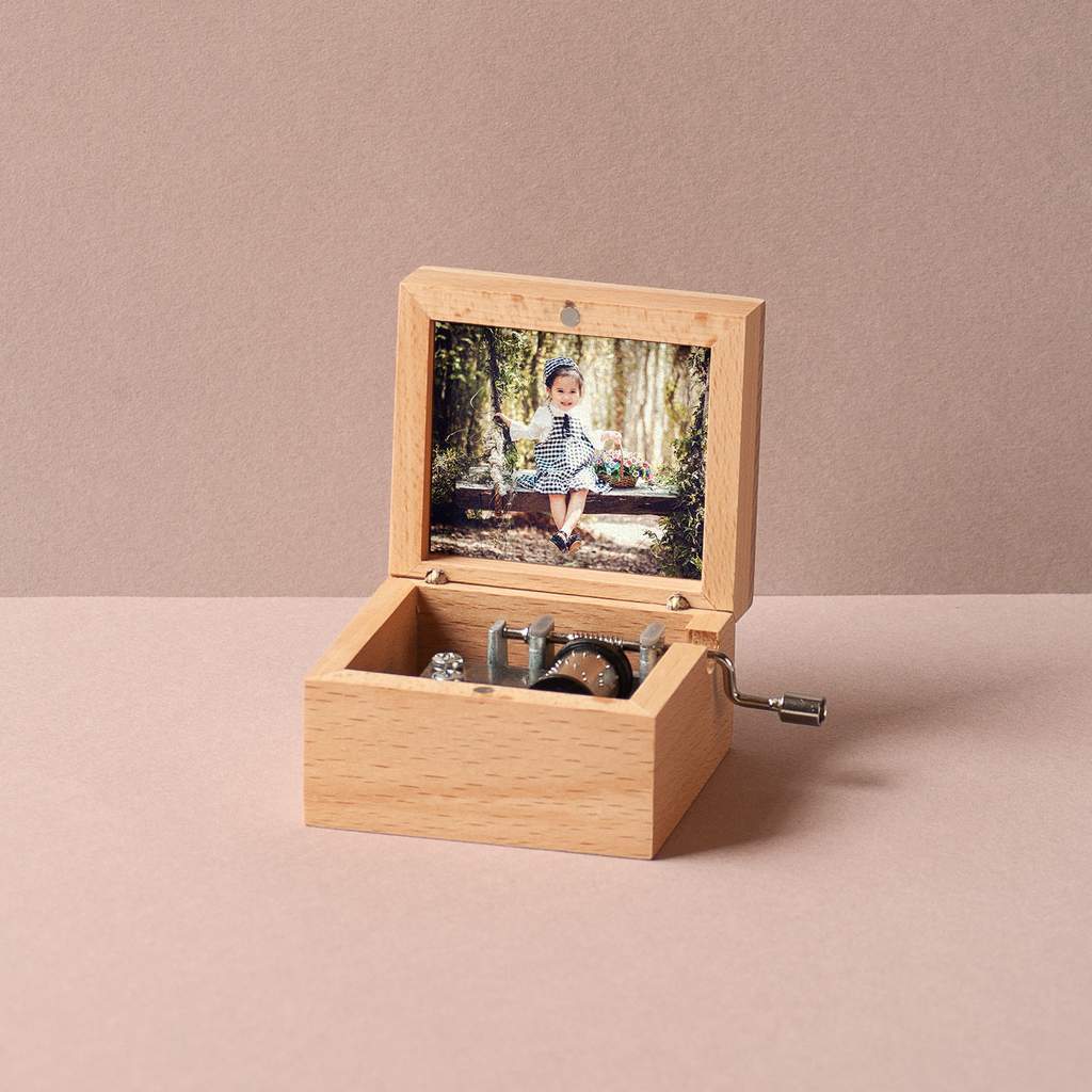 Beech wood music box for kids magical tale